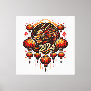 Impressão Em Tela ano novo chinês 2024