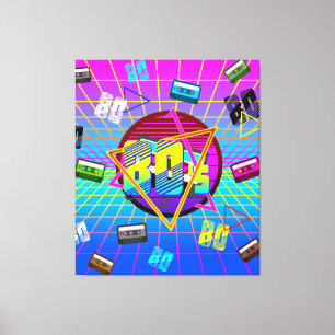 Impressão Em Tela anos 80 Retro Cassette Tape Old School