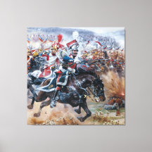 Antiga pintura de cena de batalha napoleônica Leip