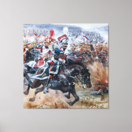 Impressão Em Tela Antiga pintura de cena de batalha napoleônica Leip