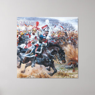 Impressão Em Tela Antiga pintura de cena de batalha napoleônica Leip