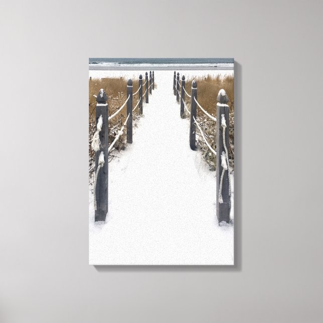 Impressão Em Tela antiga praia de orquídea caminhada de inverno (Frente)