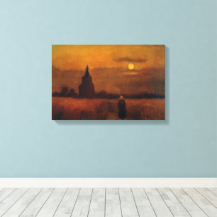 Impressão Em Tela Antiga Torre nos Campos por Vincent van Gogh