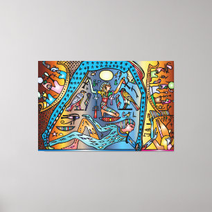 Impressão Em Tela Antigo Egito Arte Deus Geb Apoia Nut no Céu