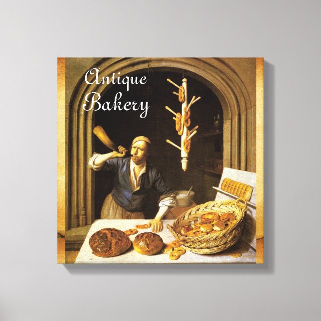 IMPRESSÃO EM TELA ANTIQUE OVEN BAKER, COMPRO DE PÃO DE BAKERY (Frente)
