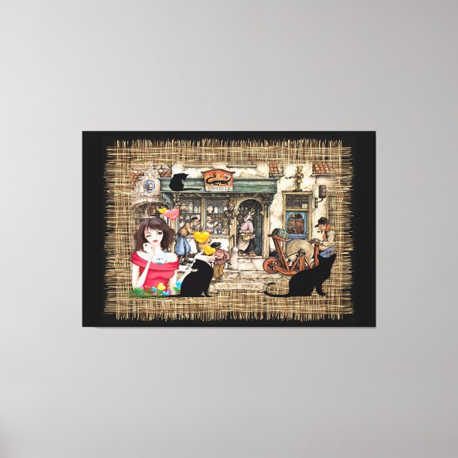 Impressão Em Tela Anton Pieck - compro Químico (Frente)