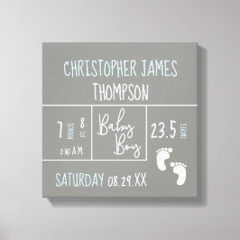 Impressão Em Tela Anúncio de Nascimento do Menino da Cinza Azul Mode