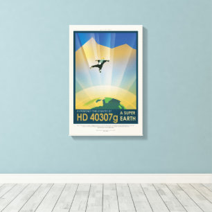 Impressão Em Tela Anúncio de Viagens de Ficção Científica, Planeta H