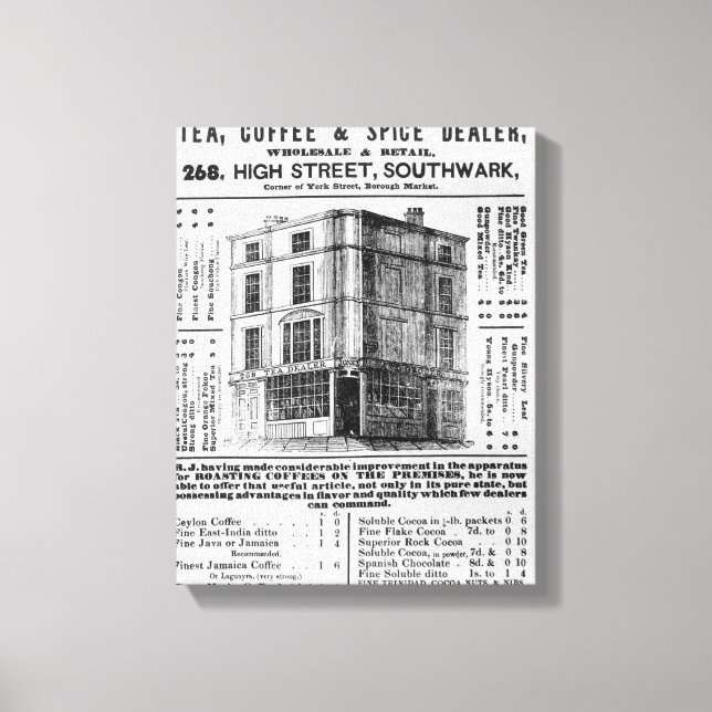 Impressão Em Tela Anúncio para Robert Jones, Tea (Frente)