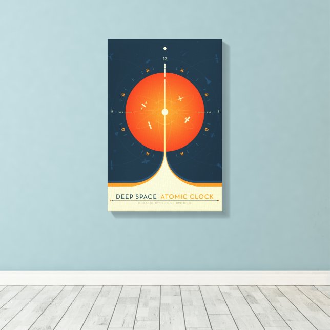 Impressão Em Tela Anúncio Sci-Fi, Relógio Atômica Laranja, Espaço Pr (Insitu(piso de madeira))
