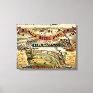 Impressão Em Tela Anúncio Vintage Para Fio De Barba De Aço Glidden