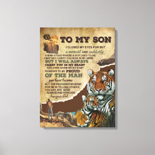 Impressão Em Tela Ao Meu Filho Presente, Tiger Amantes, Carta Ao Fil