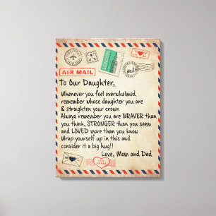Impressão Em Tela Ao Meu Presente De Filha, Carta De Amor À Nossa F