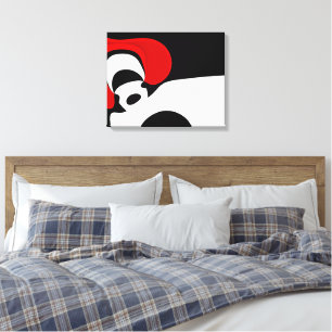 Impressão Em Tela Ao Sr. Redd: Abstrato Preto, Branco e Vermelho