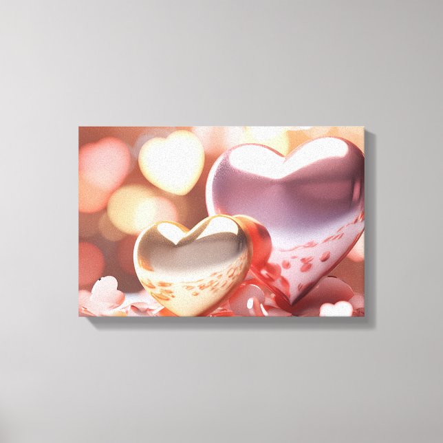 Impressão Em Tela Aparência "Metálica" Ouro, Prata e Ouro Rosa (Frente)