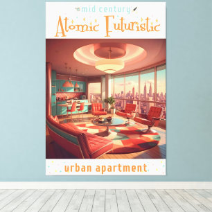 Impressão Em Tela Apartamento Urbano Futurista Atômico