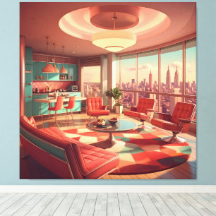 Impressão Em Tela Apartamento Urbano Futurista Atômico