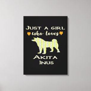 Impressão Em Tela Apenas Uma Menina Que Ama Akita Gift, Akita Pet Gi