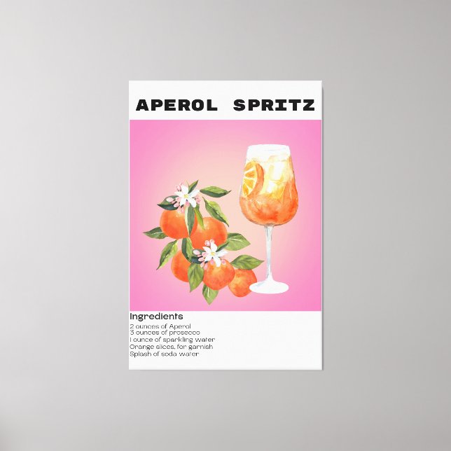 Impressão Em Tela Aperol Spritz Cocktail Recebe Mercado de Flor Lara (Frente)