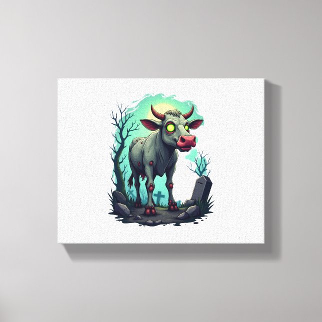 Impressão Em Tela Apocalipse de Vaca Zombie (Frente)
