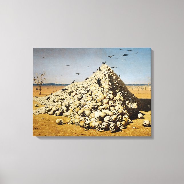 Impressão Em Tela Apoteose da Guerra (morte e destruição) (crânios) (Frente)