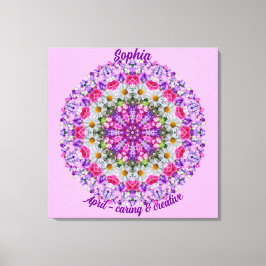 Impressão Em Tela April Birth Flower Personalizada Daisy Mandala Art