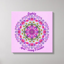 Impressão Em Tela April Birth Flower Personalizada Daisy Mandala Art