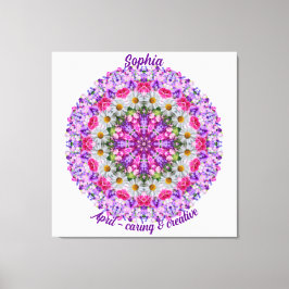 Impressão Em Tela April Birth Flower Personalizada Daisy Mandala Art