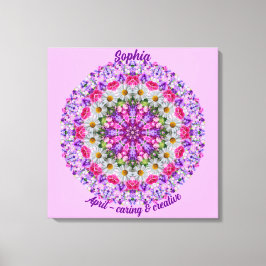 Impressão Em Tela April Birth Flower Personalizada Daisy Mandala Art