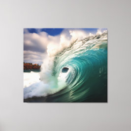 Impressão Em Tela Aqua Embrace Realismo Painting - Trabalho de arte 