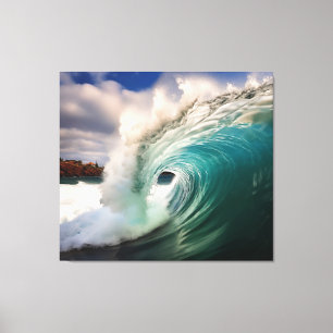 Impressão Em Tela Aqua Embrace Realismo Painting - Trabalho de arte