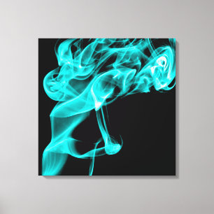 Impressão Em Tela Aqua/Turquoise Black Modern Fractal Wall Decor