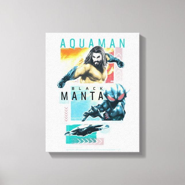 Impressão Em Tela Aquaman | Aquaman modernista & gráfico preto do (Frente)