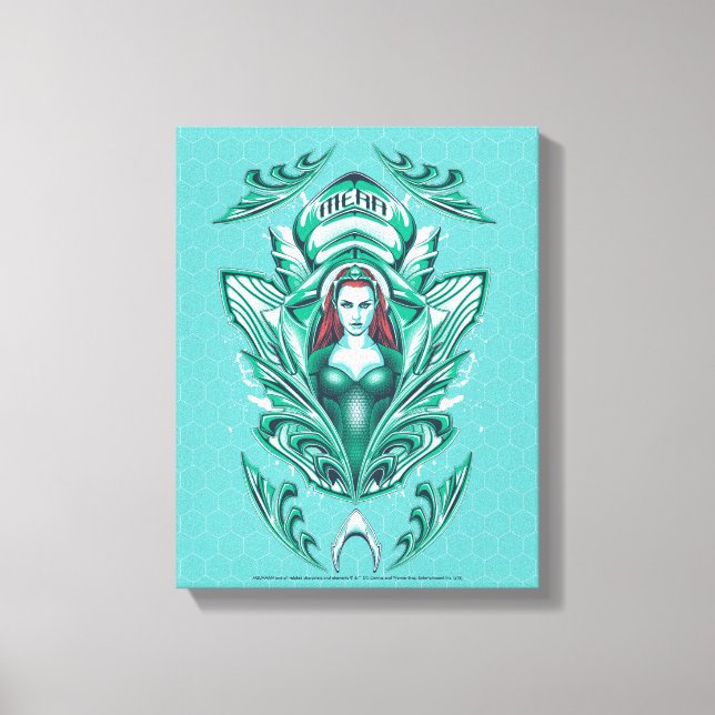Impressão Em Tela Aquaman | Gráfico Mera Ornamentado (Frente)