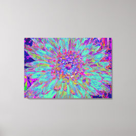 Impressão Em Tela Aquamarine Rainbow Color Abstrato Dahlia Flower