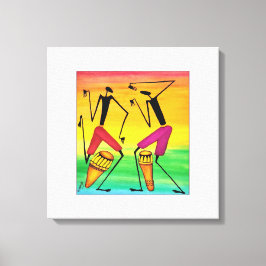 Impressão Em Tela Aquarela, Arte Africana, Drumming Africano Incríve