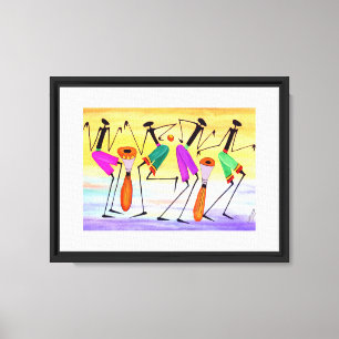 Impressão Em Tela Aquarela, Arte Africana, Exprimindo Felicidade
