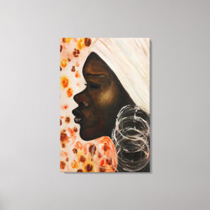 Impressão Em Tela Aquarela - Beleza Africana
