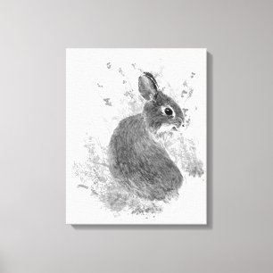 Impressão Em Tela Aquarela Coelho Bunny Animal Arte Fofo