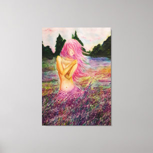 Impressão Em Tela Aquarela - Com Aroma Lavanda