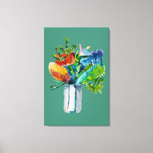 Impressão Em Tela Aquarela de flores australianas