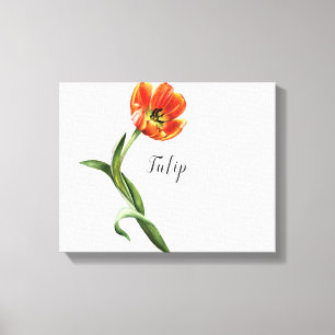 Impressão em tela aquarela de tulipa laranja