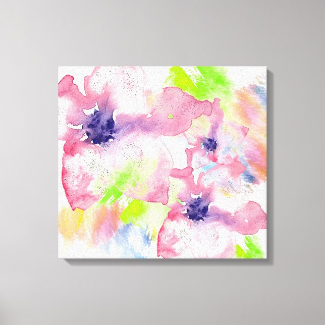 Impressão Em Tela Aquarela Floral (Frente)