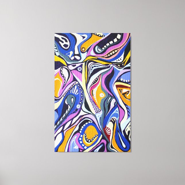 Impressão Em Tela Aquarela pintada moderna com pintura de água (Frente)