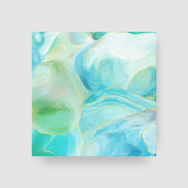 Impressão Em Tela Aquarela Turquesa Tropical Abstrata Pedra Preciosa