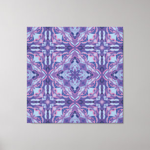 Impressão Em Tela Aquarela Violeta Azulejo Telha Espanhola