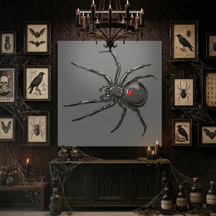 Impressão Em Tela Aranha Viúva Negra Desenho Original Arte