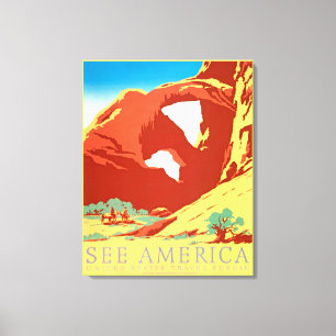 Impressão Em Tela Arches Nat'l Park, Poster vintage WPA, veja a Amér
