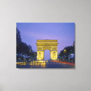 Impressão Em Tela Arco do Triunfo, Paris, França,