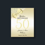 Impressão Em Tela Arco Dourado romântico e Casamento 50º Glitter<br><div class="desc">Linda e elegante Tela de Celebração de 50º Aniversário de Casamento. Com um arco de ouro romântico elegante com fita sobre um brilho de ouro brilhante e fundo de gradiente. Todo texto é totalmente personalizável para atender às suas necessidades. Se você quiser ajudar a personalizar seu produto ou quiser combinar...</div>